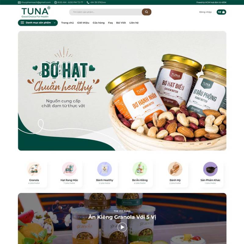  Theme WordPress thực phẩm sạch