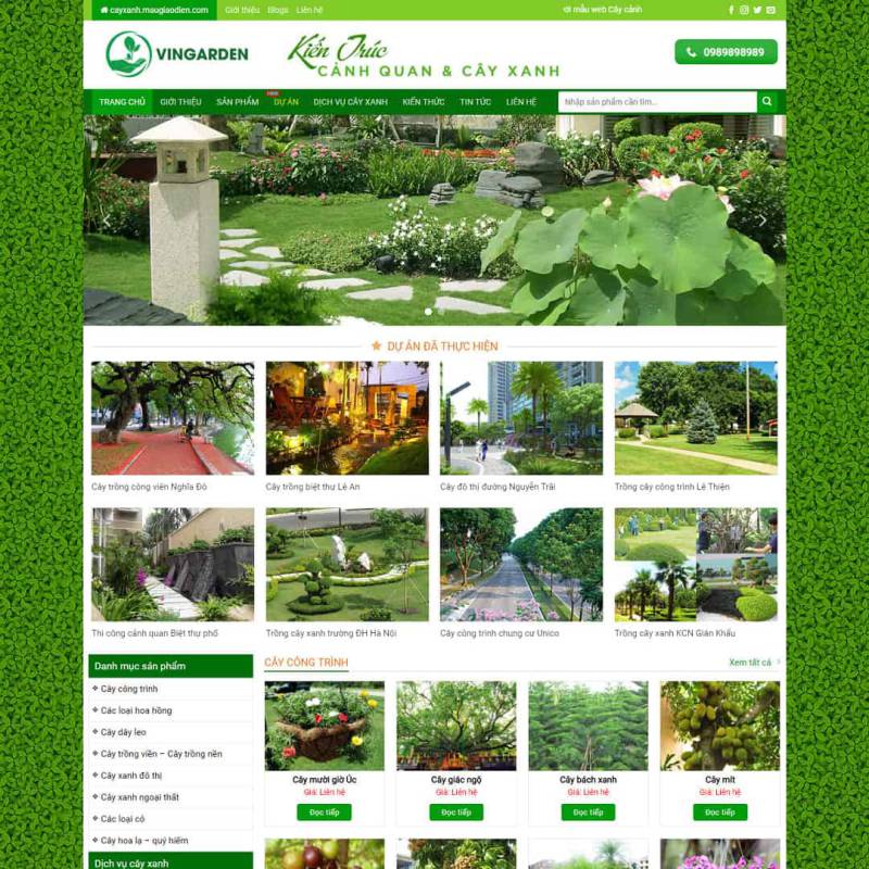  Theme WordPress bán cây xanh, kiến trúc cảnh quan