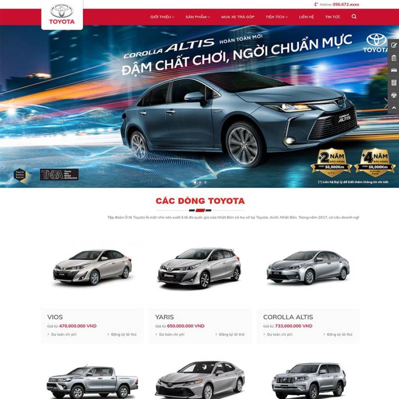  Theme WordPress bán xe toyota 03