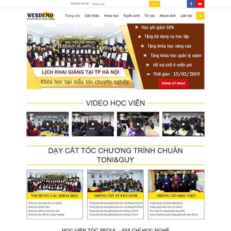  Theme WordPress đào tạo, khóa học mẫu tóc