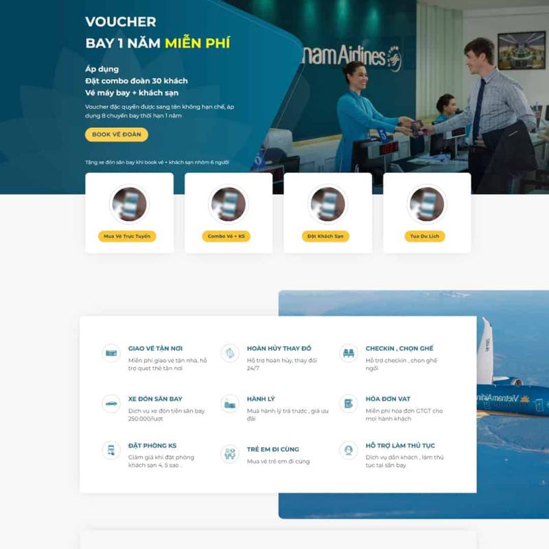  Theme WordPress landing page bán Vé máy bay