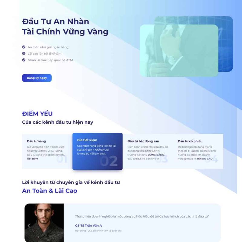  Theme WordPress landing page đầu tư trái phiếu tài chính