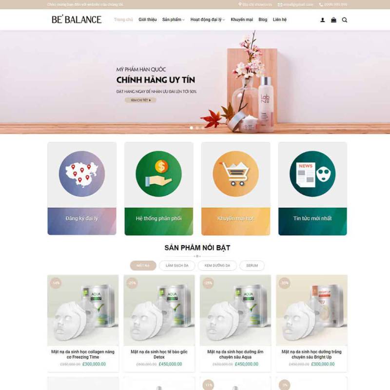  Theme WordPress Shop mỹ phẩm 01