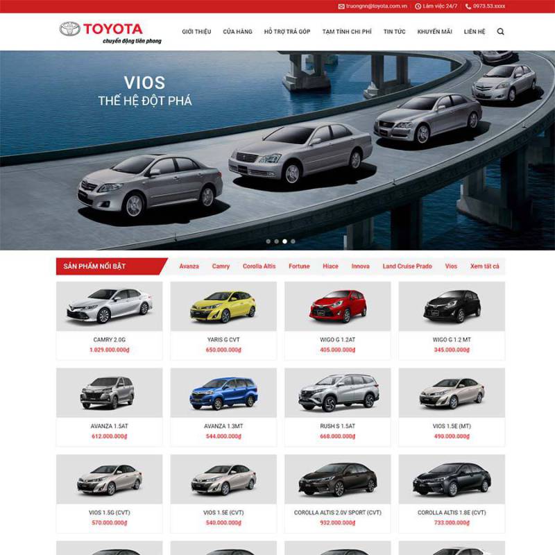  Theme WordPress bán xe toyota 02