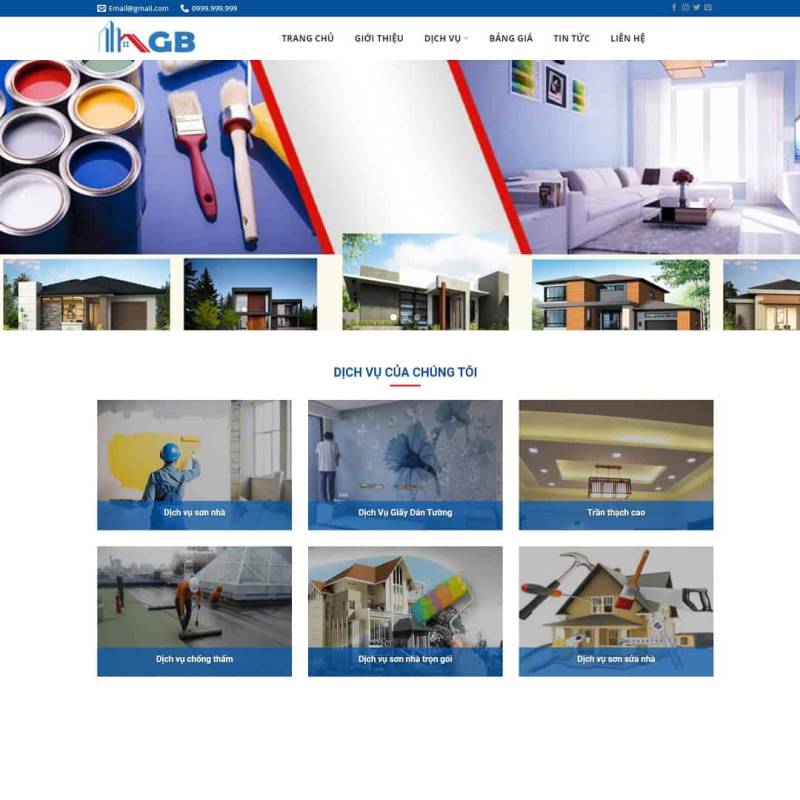  Theme WordPress dịch vụ sơn nhà, sửa nhà