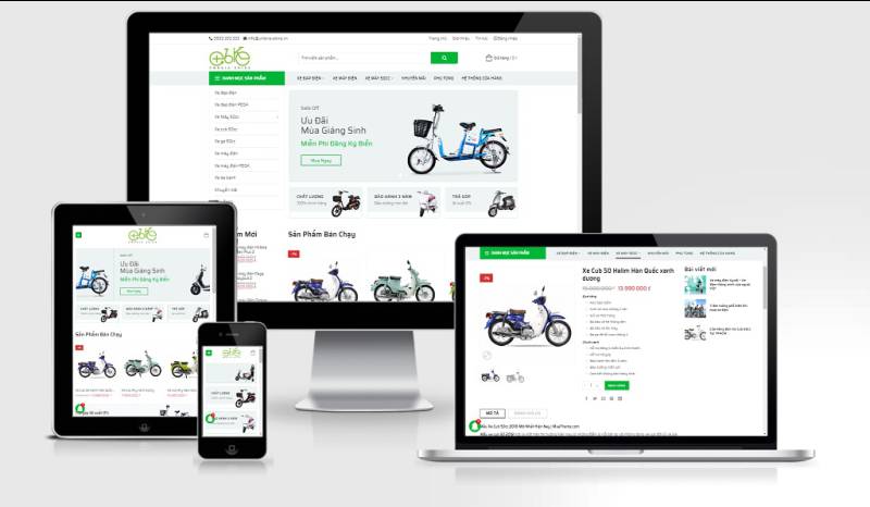  Theme WordPress bán xe đạp điện, xe máy điện Umbria eBike