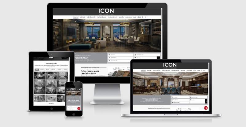  Theme WordPress kiến trúc – nội thất mẫu số 3 – Icon Architecture
