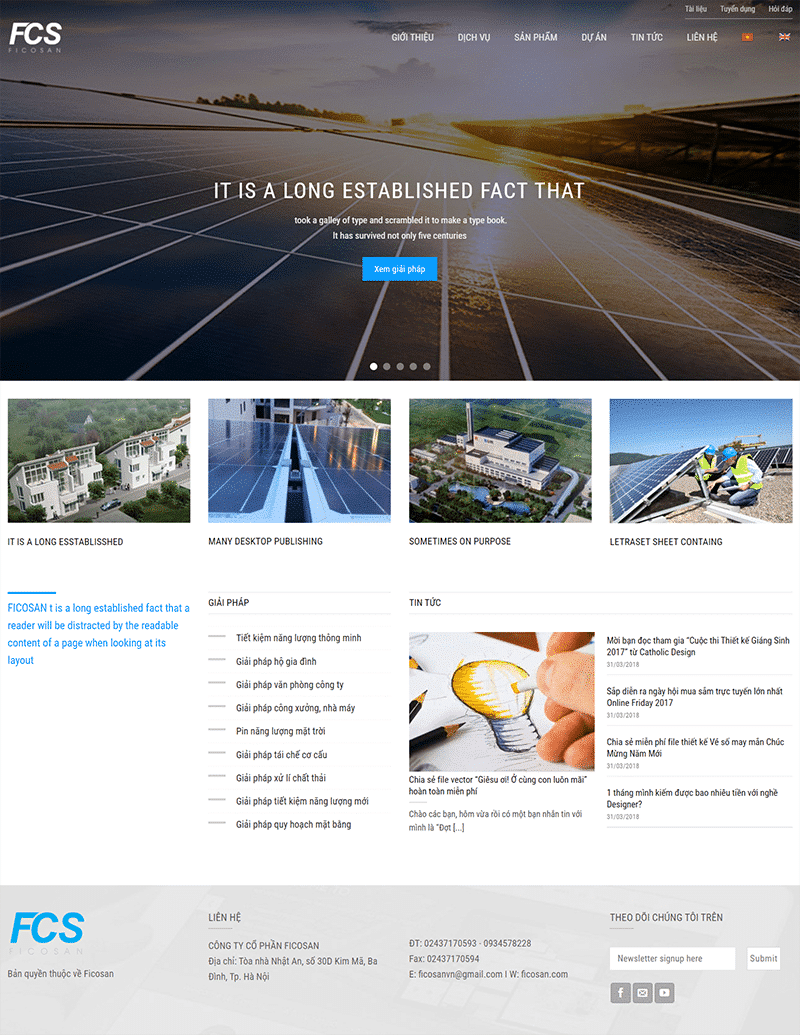  	Solar 1 – Website dành cho công ty năng lượng