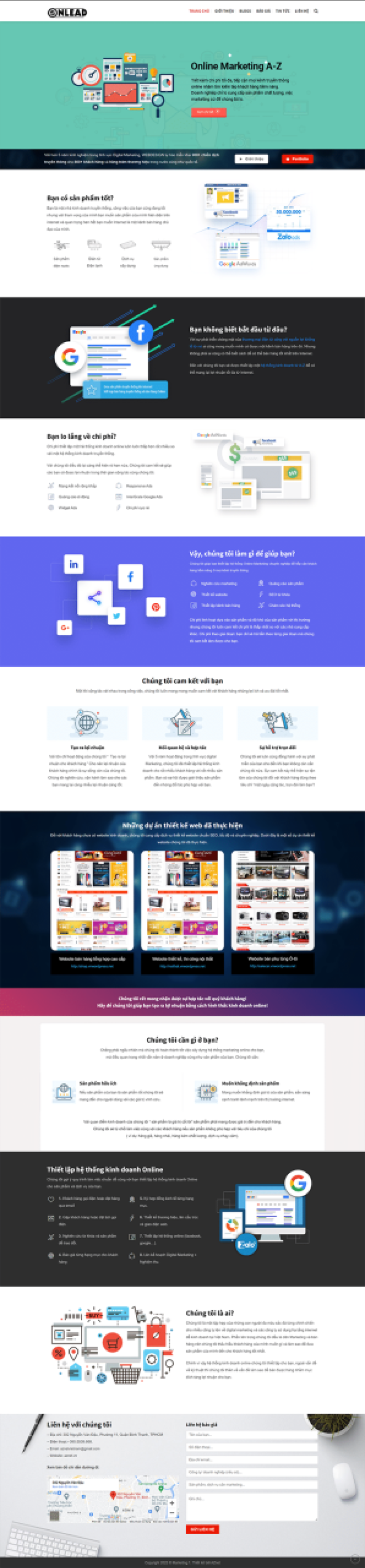  	Marketing 1 – Mẫu website dịch vụ thiết kế website, marketing online