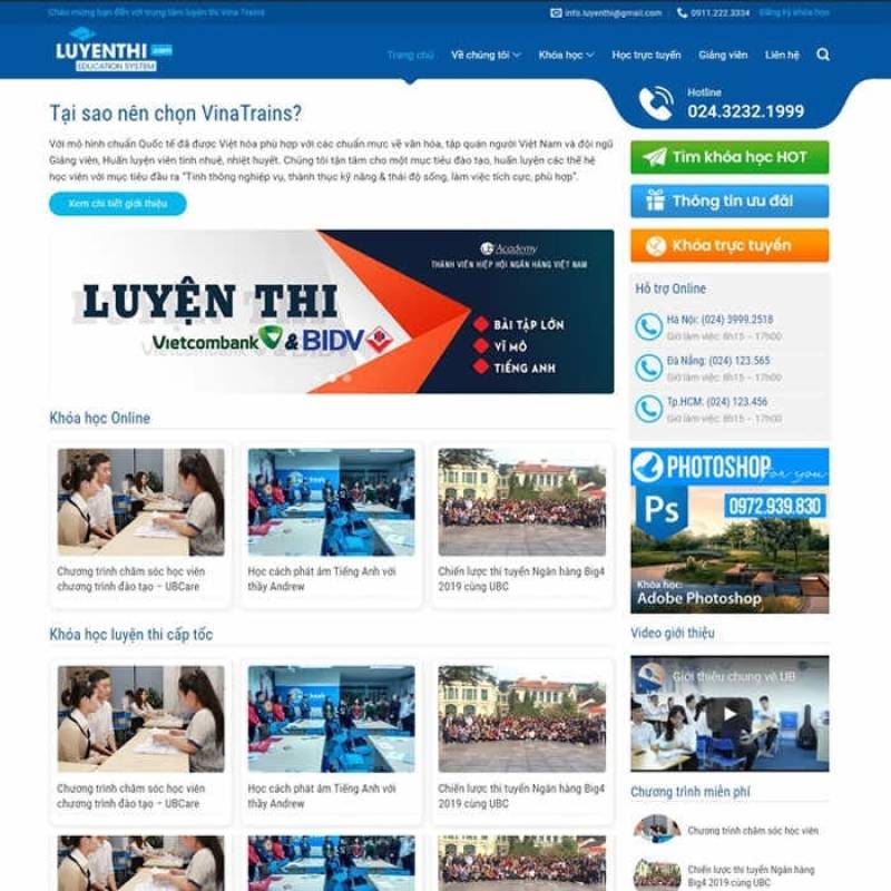  	EDU 6 – Mẫu website đào tạo có giới thiệu khóa học rất chuyên nghiệp