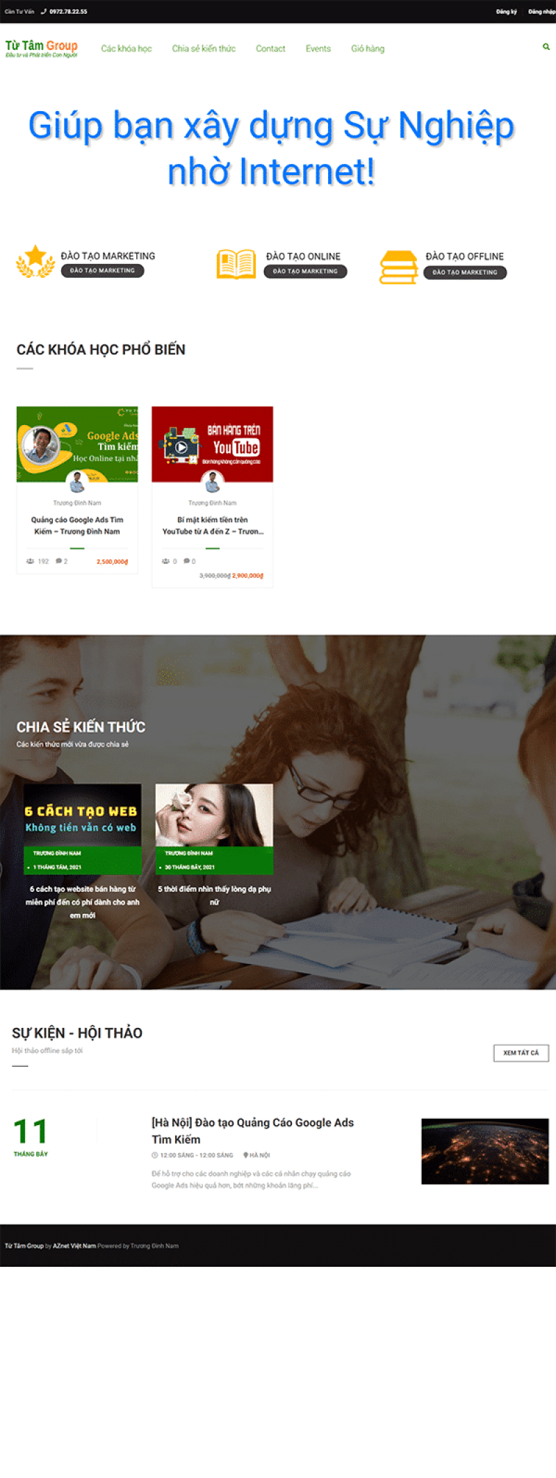  	EDU – Mẫu website đào tạo trực tuyến qua video giống Unica, Topica, Edumall