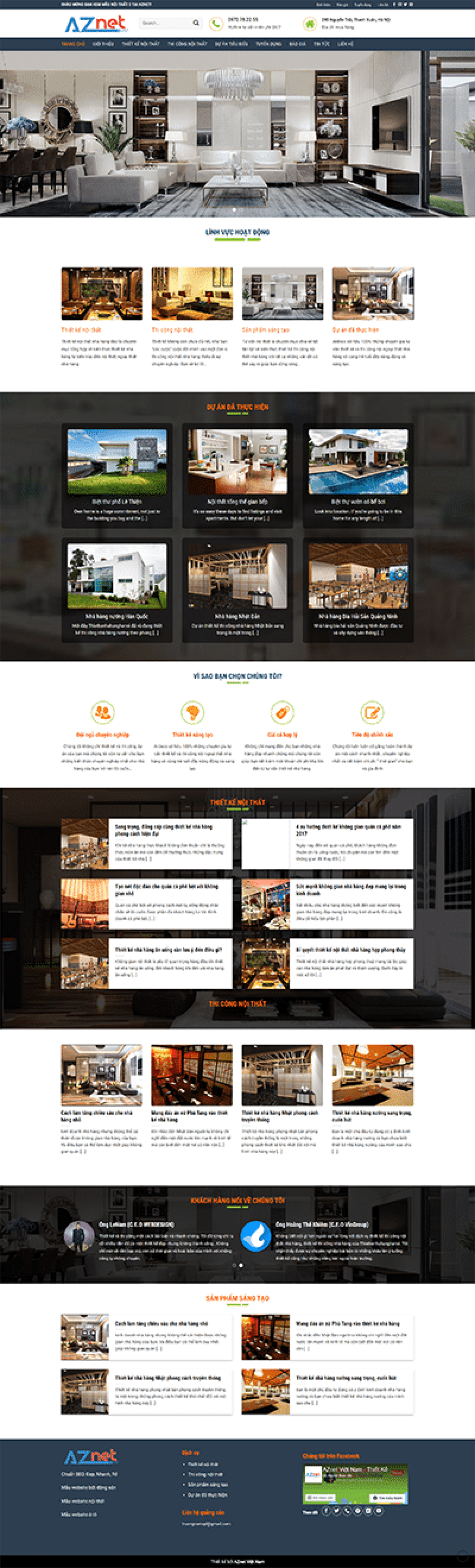  	Nội Thất 3 – Mẫu website cho công ty thiết kế nội thất và thi công