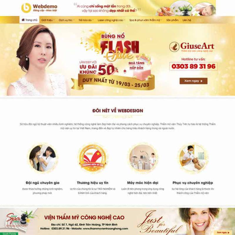  	SPA 2 – Mẫu website dành cho Thẩm Mỹ Viện, chăm sóc sức khỏe, sắc đẹp