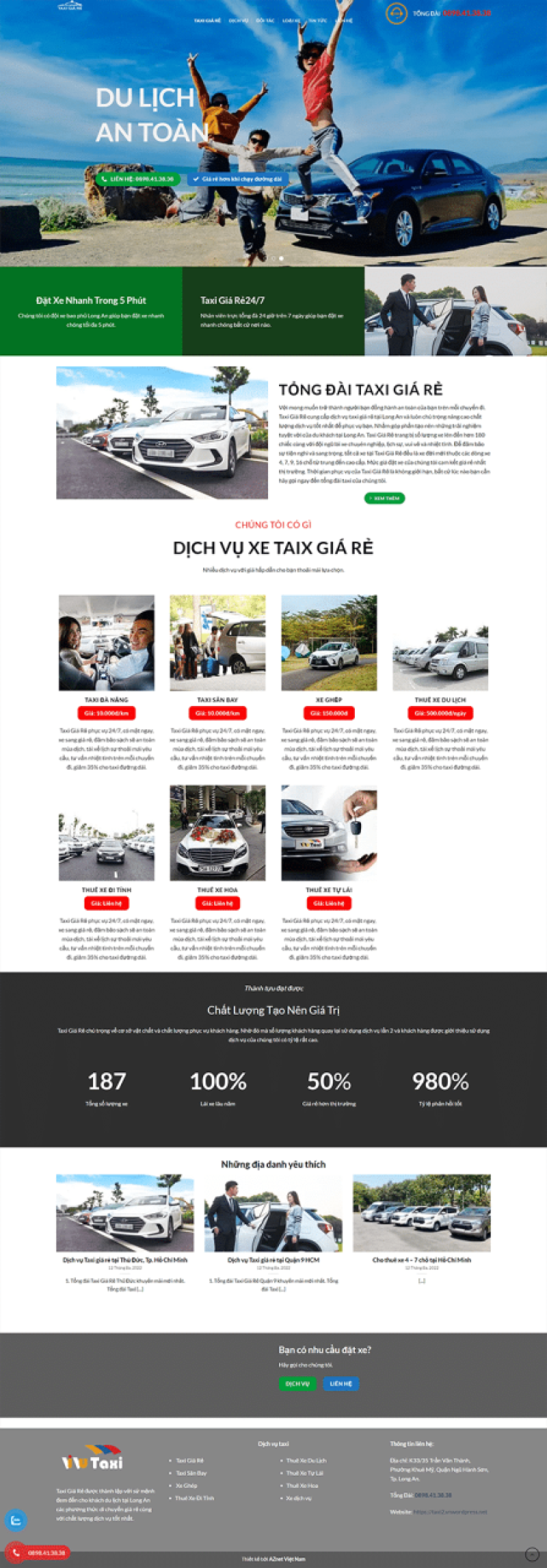  	Taxi 2 – Mẫu website cho dịch vụ Taxi