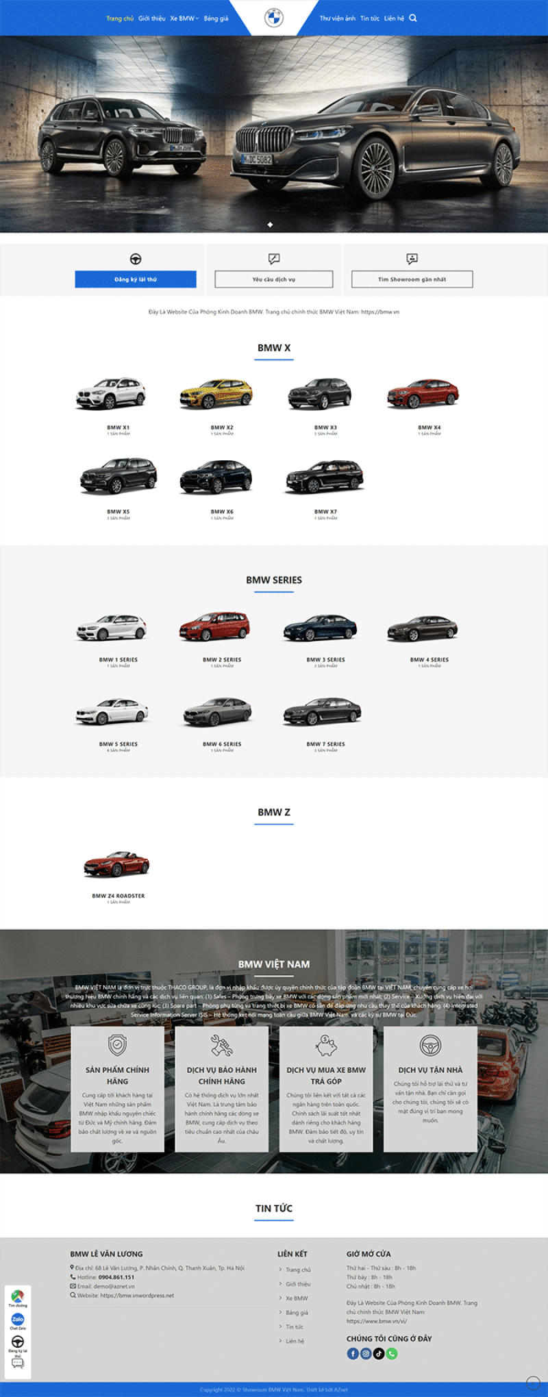  	BMW – Theme WordPress mẫu website bán hàng ô tô BMW cực đẹp