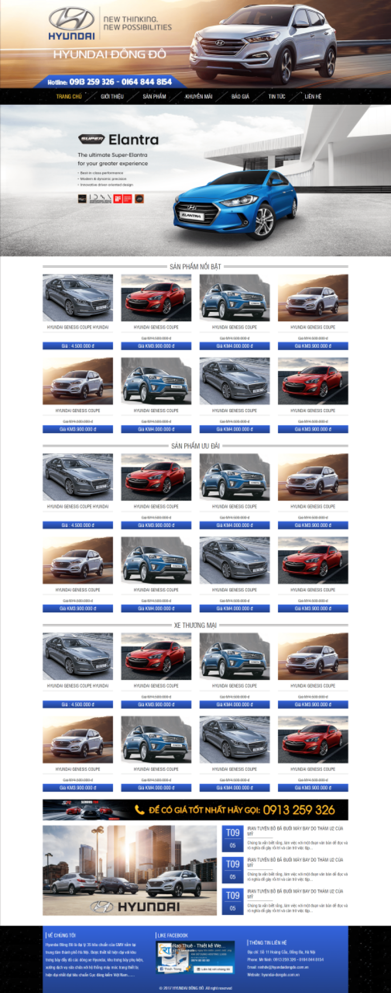  	Hyundai 2 – Mẫu website bán hàng ô tô Hyundai rất đẹp