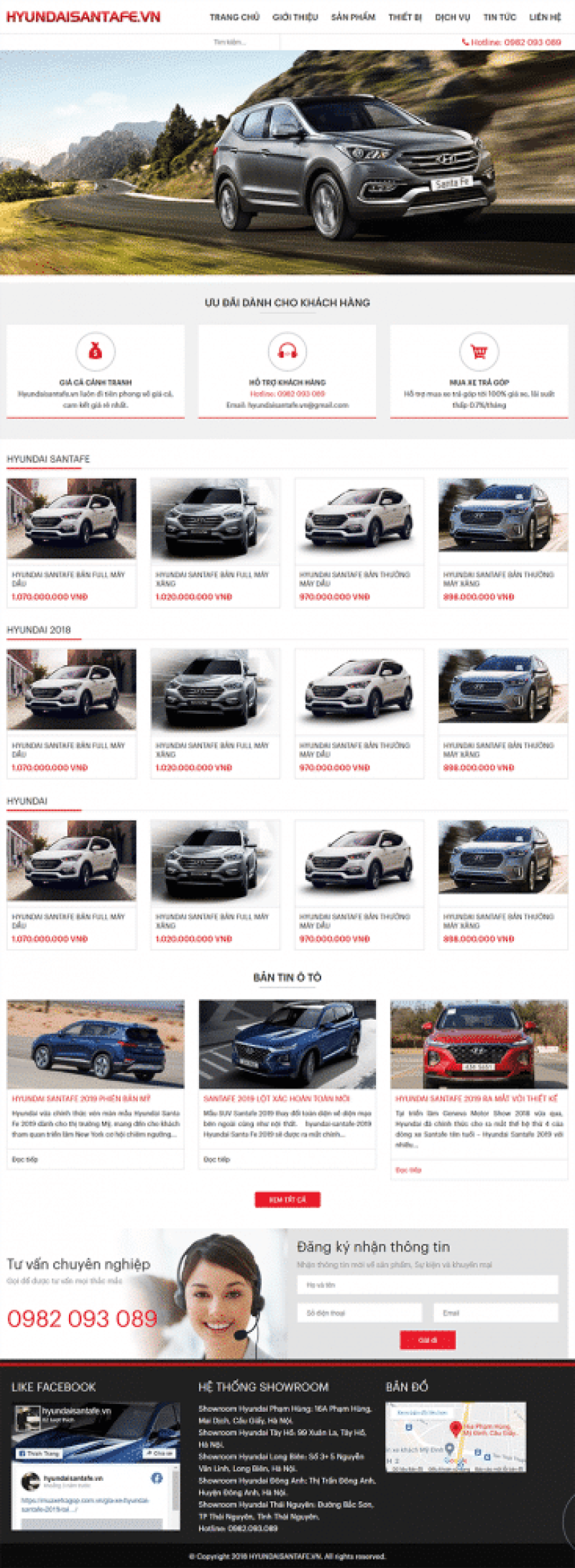  	Hyundai Santafe – Website bán hàng ô tô