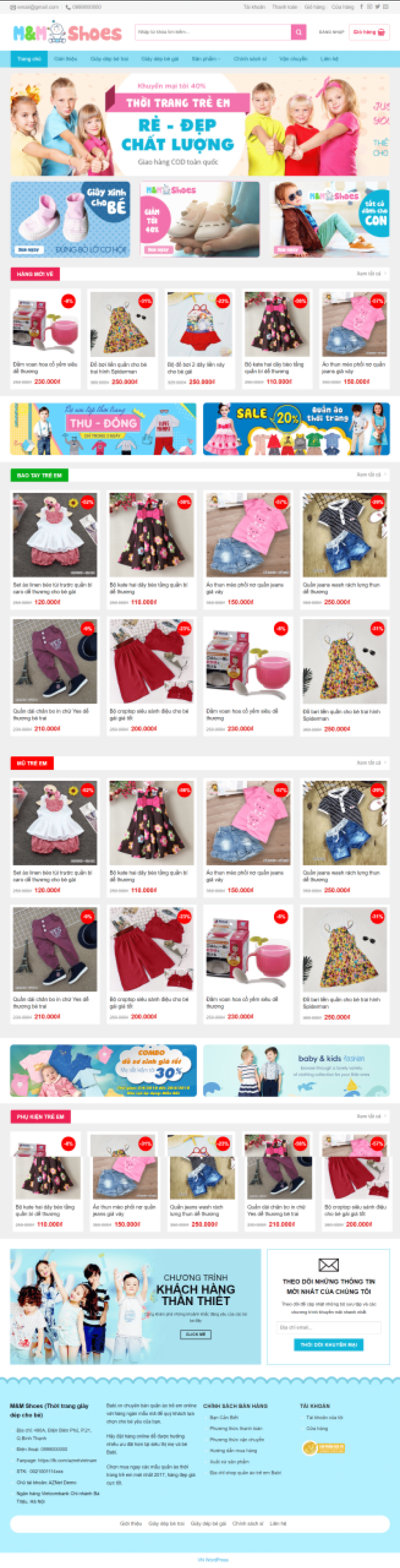  	Baby Shop – Mẫu website bán Thời Trang Trẻ Em