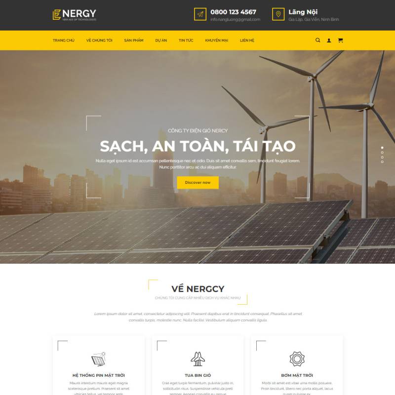  Theme wordpress công ty điện mặt trời