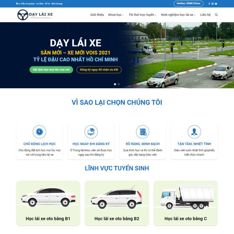  Theme wordpress trung tâm dạy lái xe