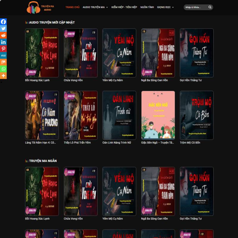  Theme wordpress truyện ma audio