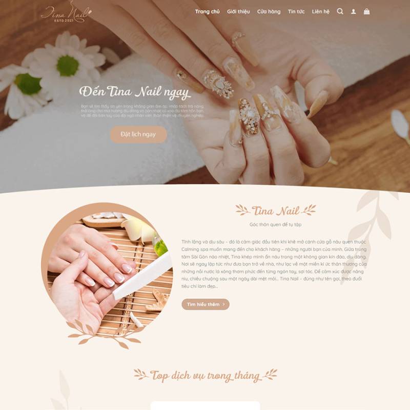  Theme wordpress dịch vụ nail và phụ kiện