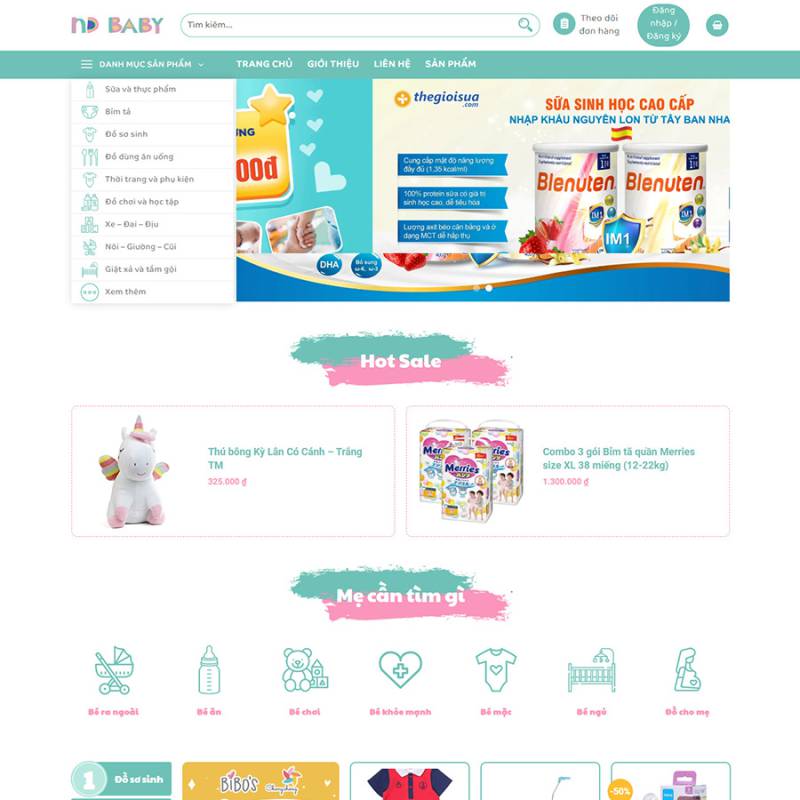  Theme wordpress mẹ và bé, baby 01