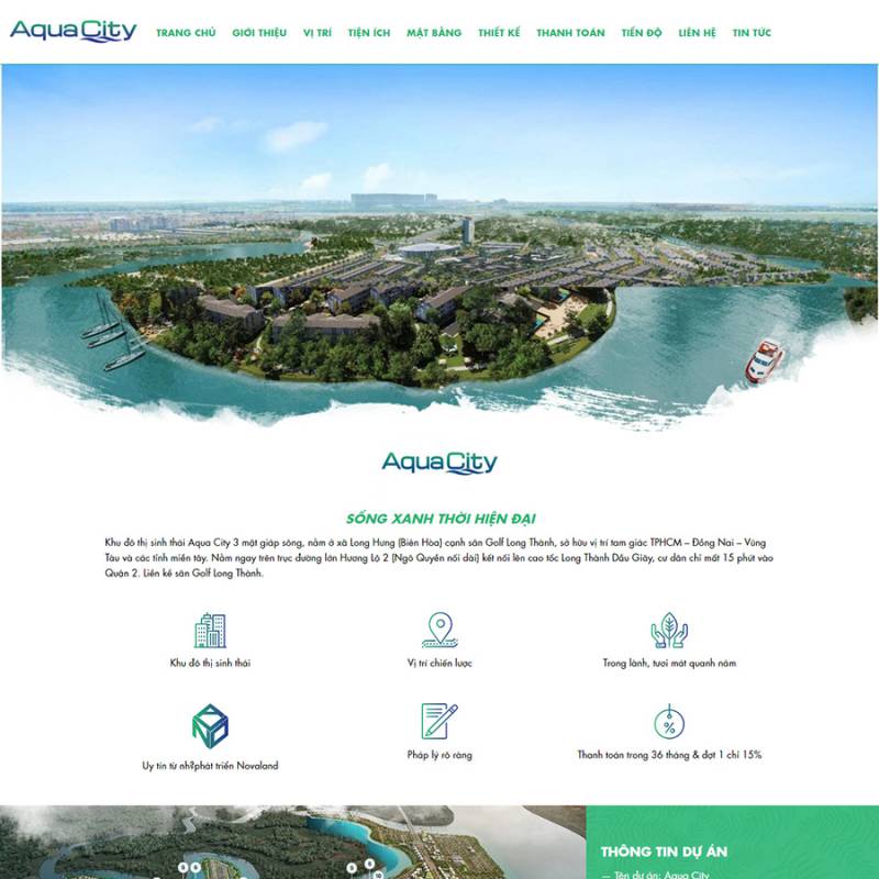  Theme WordPress landing page bất động sản Aqua City