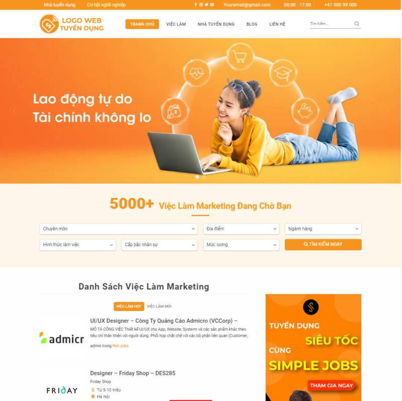  Theme wordpress tuyển dụng 01