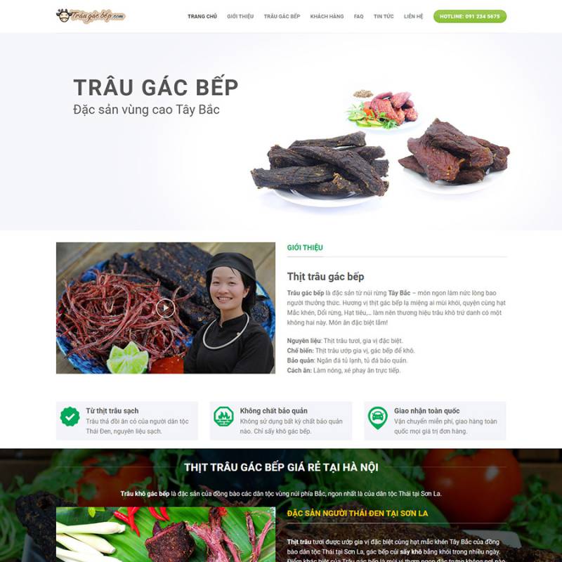  Theme wordpress landing page bán thịt trâu