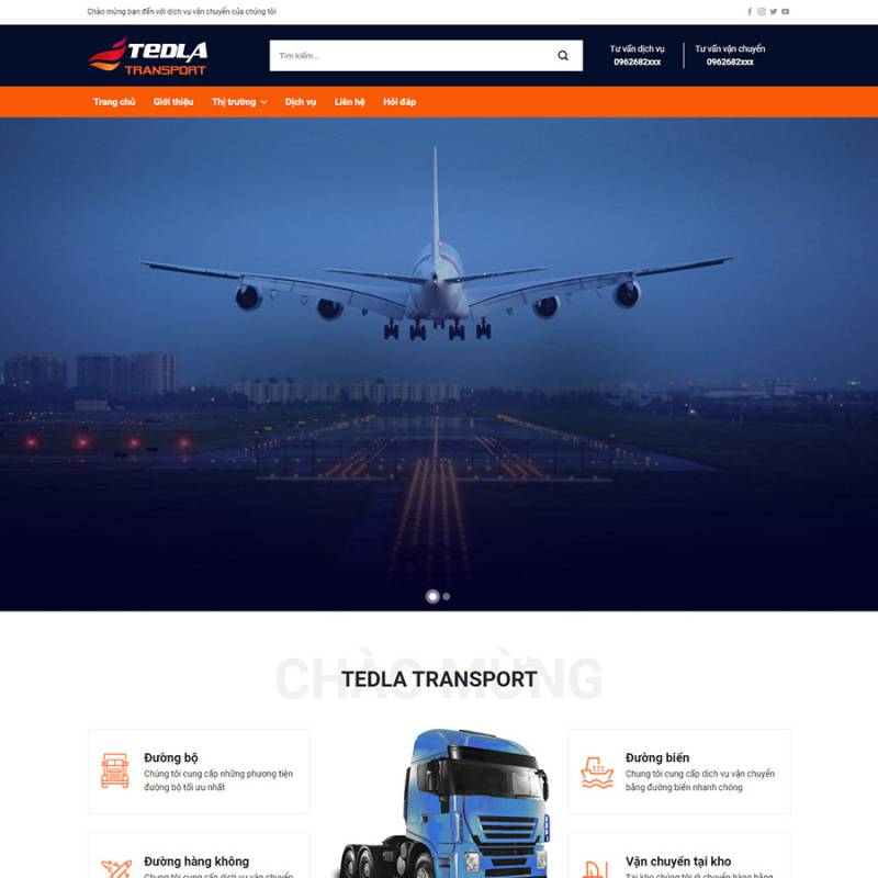  Theme wordpress dịch vụ vận chuyển bằng xe tải