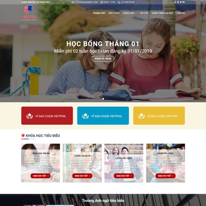  Theme wordpress Trung tâm tiếng anh 03