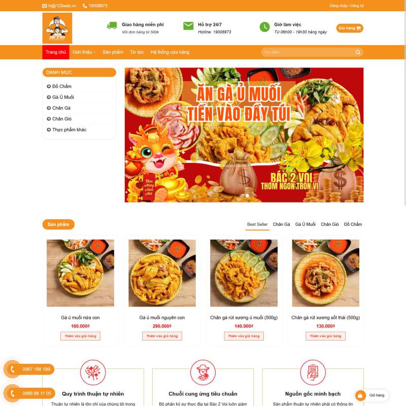  Theme wordpress bán Gà Ủ Muối