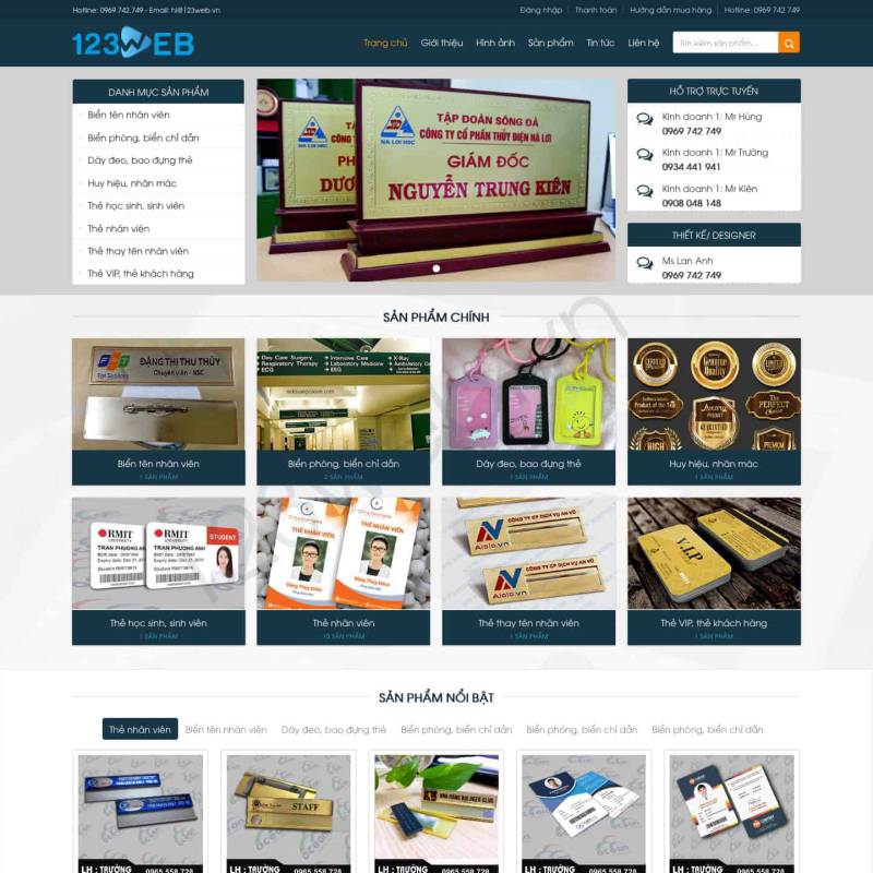  Theme wordpress cho dịch vụ làm biển chức danh – WEB009