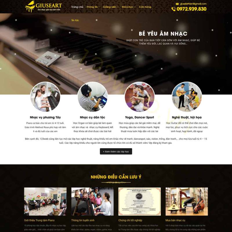  Theme wordpress giới thiệu trung tâm dạy đàn piano – WEB016