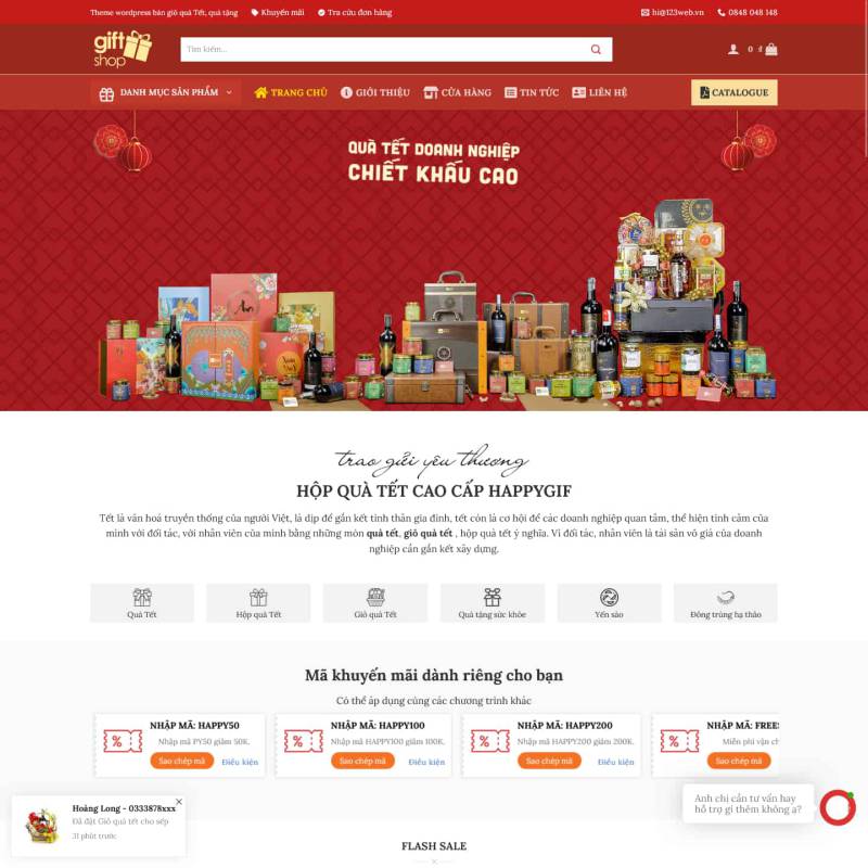  Theme WordPress bán giỏ quà tết – quà tặng Tết 2024