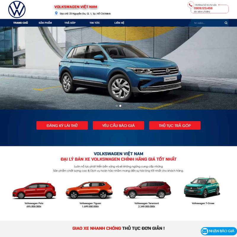  Theme wordpress bán ô tô Volkswagen