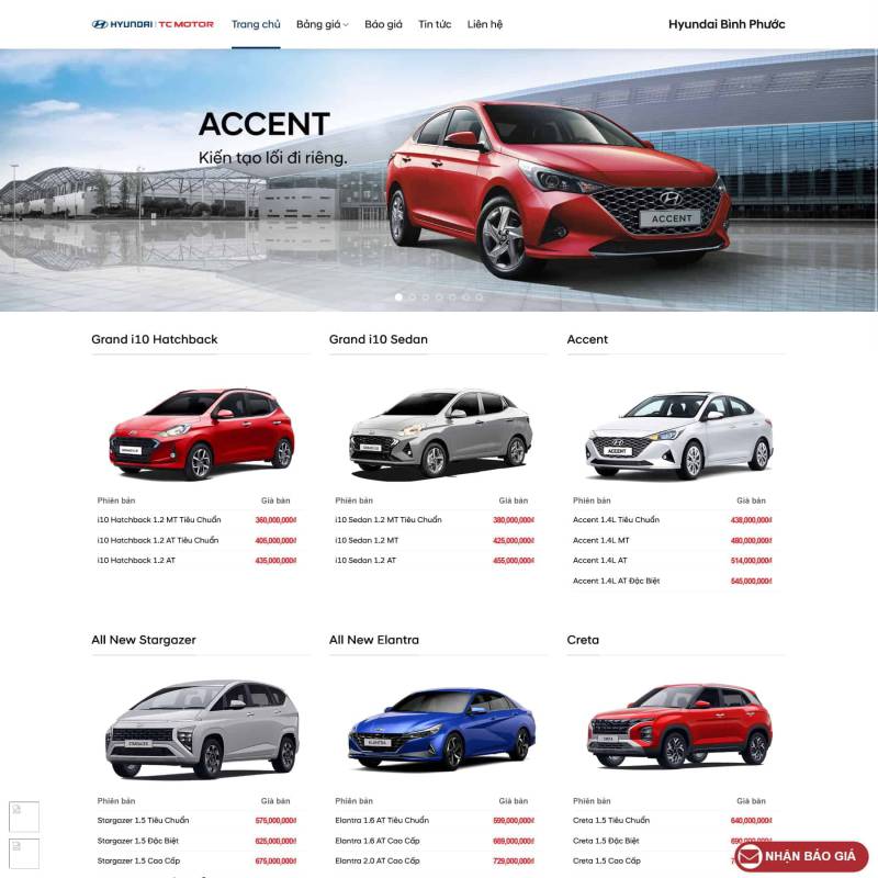  Theme wordpress bán xe Hyundai Bình Phước