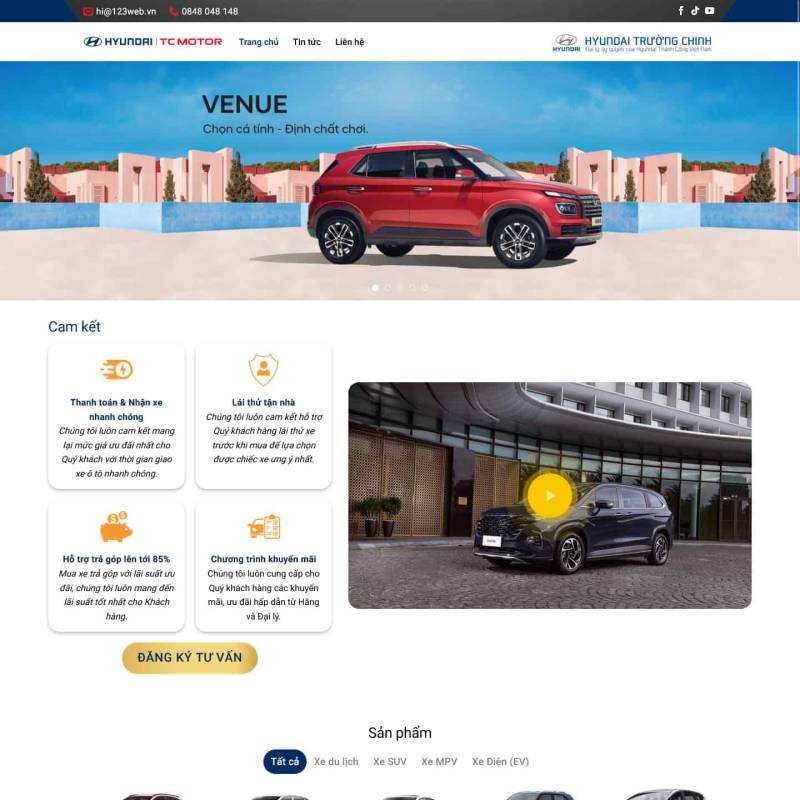  Theme wordpress bán xe Hyundai Trường Chinh