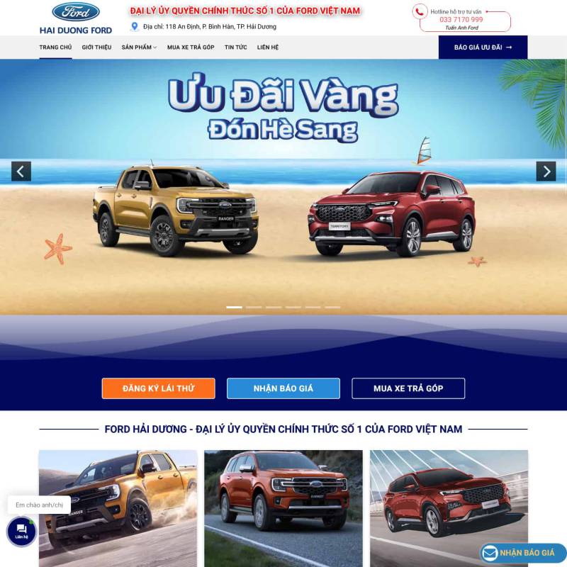  Theme wordpress đại lý ô tô Western Ford