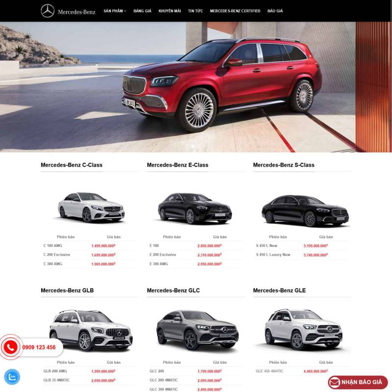  Theme wordpress Đại lý xe Mercedes Benz