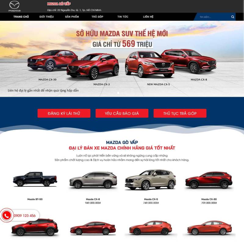  Theme wordpress ô tô Mazda Gò Vấp