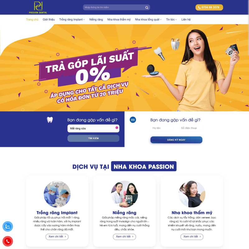  Giao diện website wordpress phòng khám nha khoa
