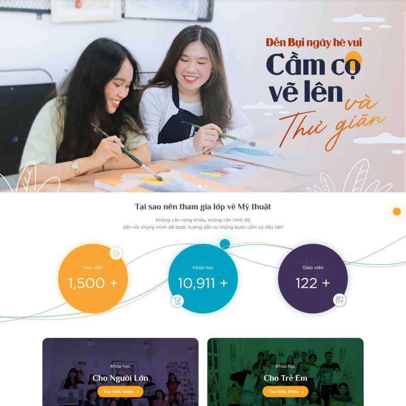  Theme wordpress trung tâm dạy vẽ, trường dạy vẽ