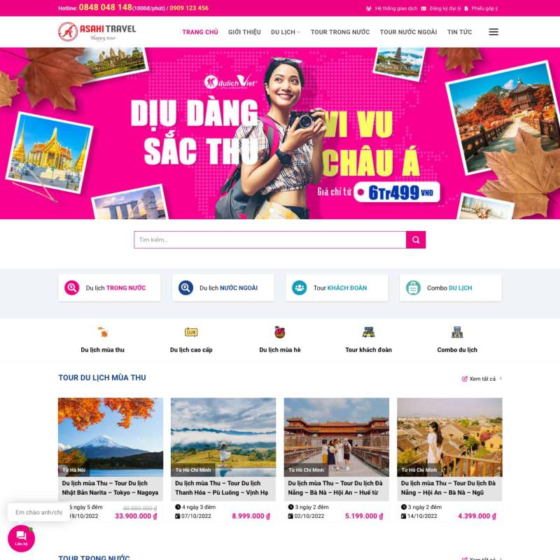  Theme WordPress tour du lịch mẫu số 4