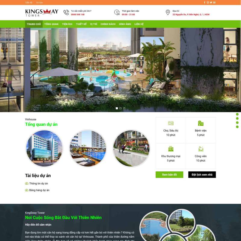  Theme wordpress bất động sản giới thiệu dự án KingSway Tower