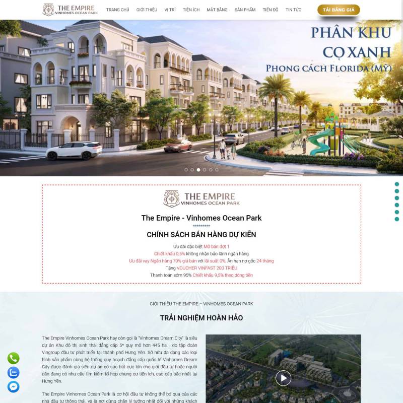  Theme wordpress bất động sản The Empire Vinhomes Ocean Park