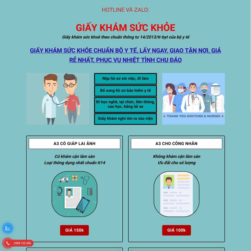  Theme wordpress giấy khám sức khoẻ mẫu số 03