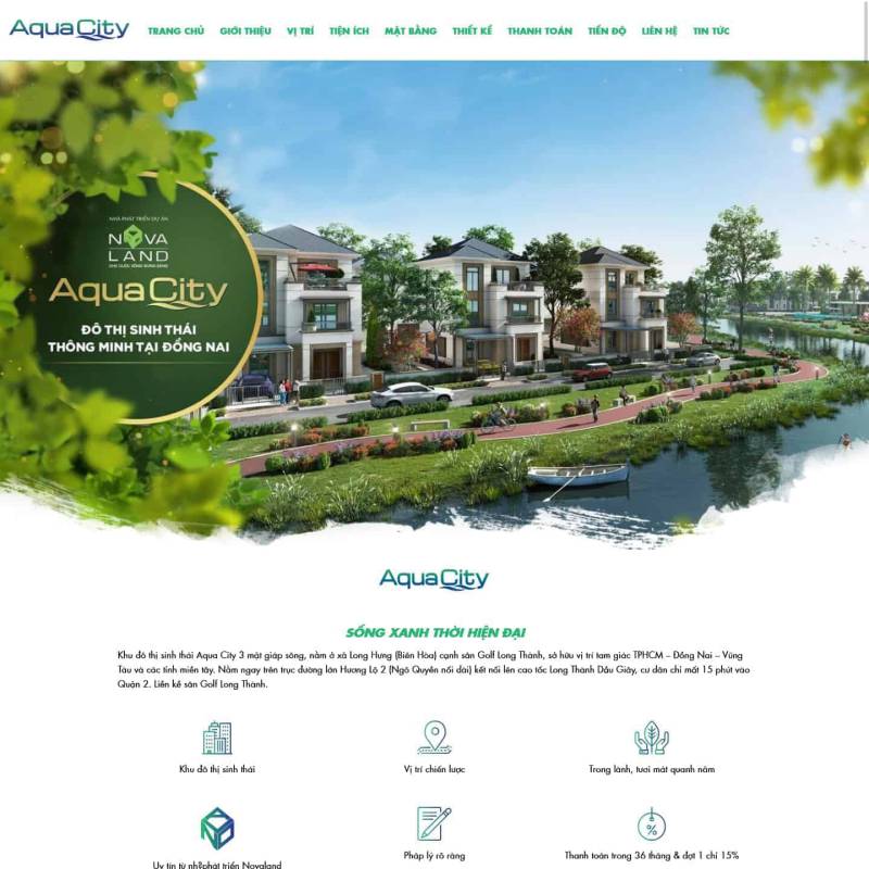  Theme wordpress Landing Page bđs Aqua City