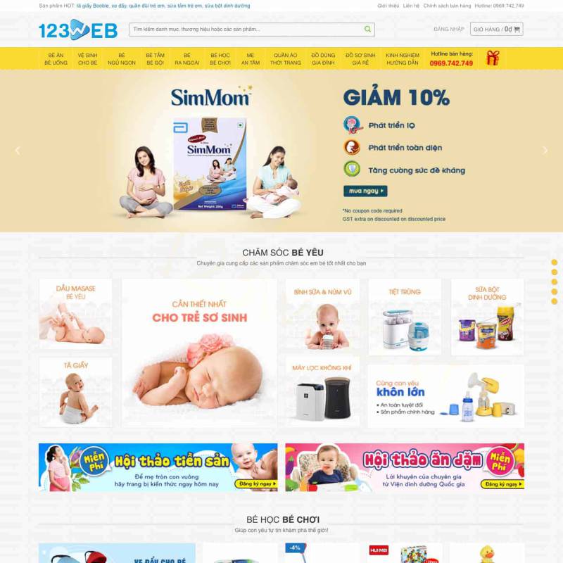  Theme wordpress bán đồ dùng cho mẹ bầu và em bé – WEB017